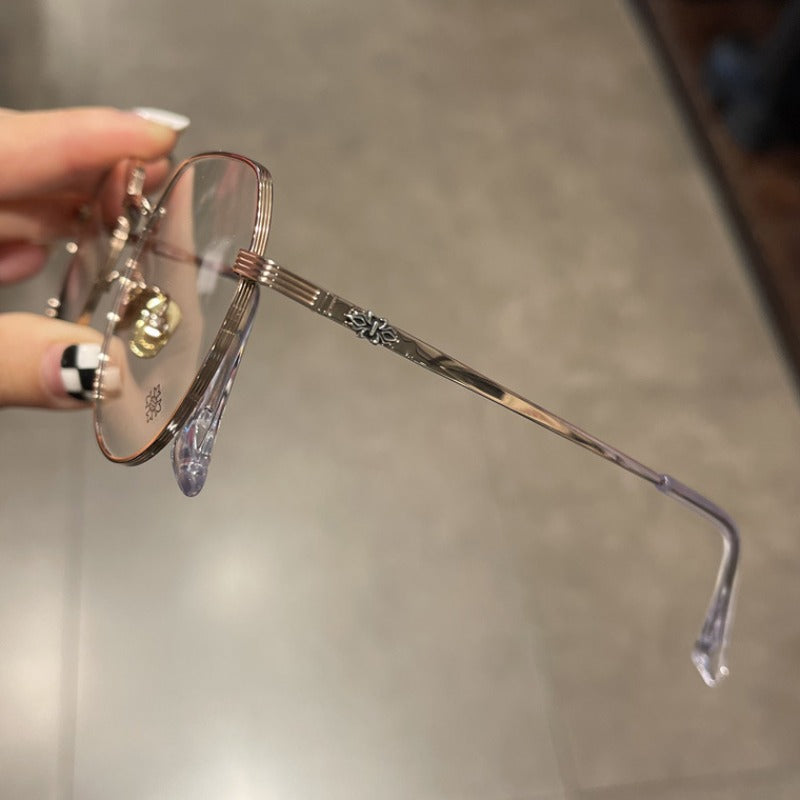 CHH Chrome Hearts Glasses Pure Titanium Ultra Light Polygonal Myopia Glasses Frame