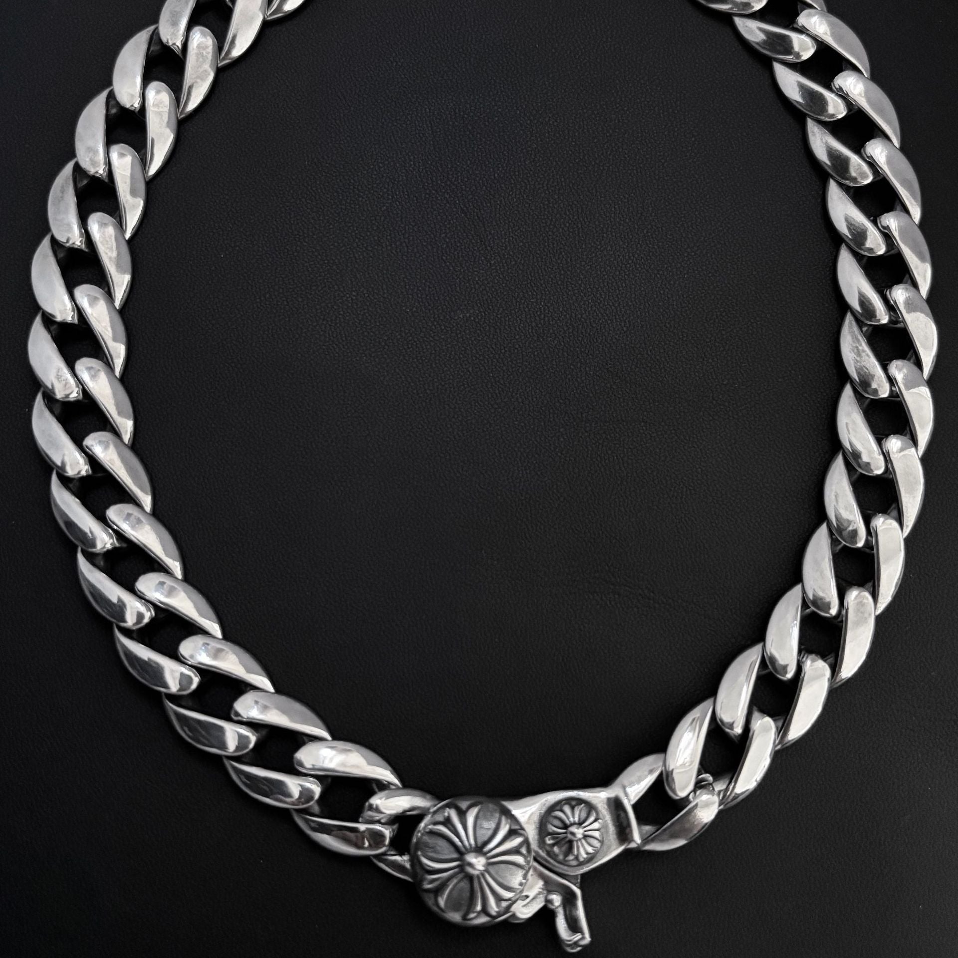 Chrome Hearts thick sword cross flower hip-hop necklace