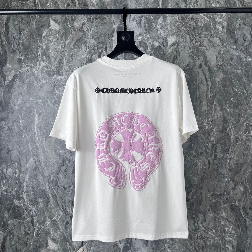 CHH Chrome Heart T Shirts Chrome Hearts Pink Sanskrit Short Sleeve T-Shirt