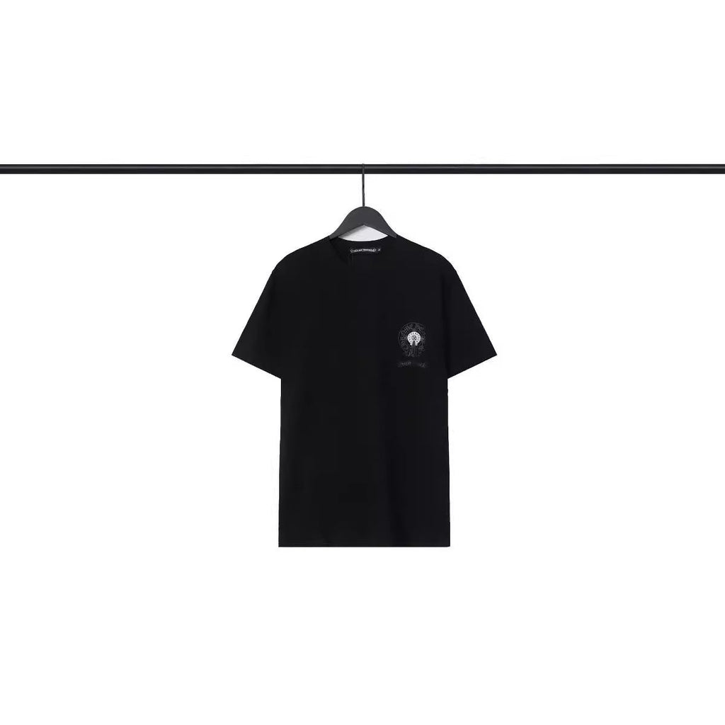 CHH Chrome Heart T Shirts Croix Cross Color Leather Printed Short Sleeve T-Shirt