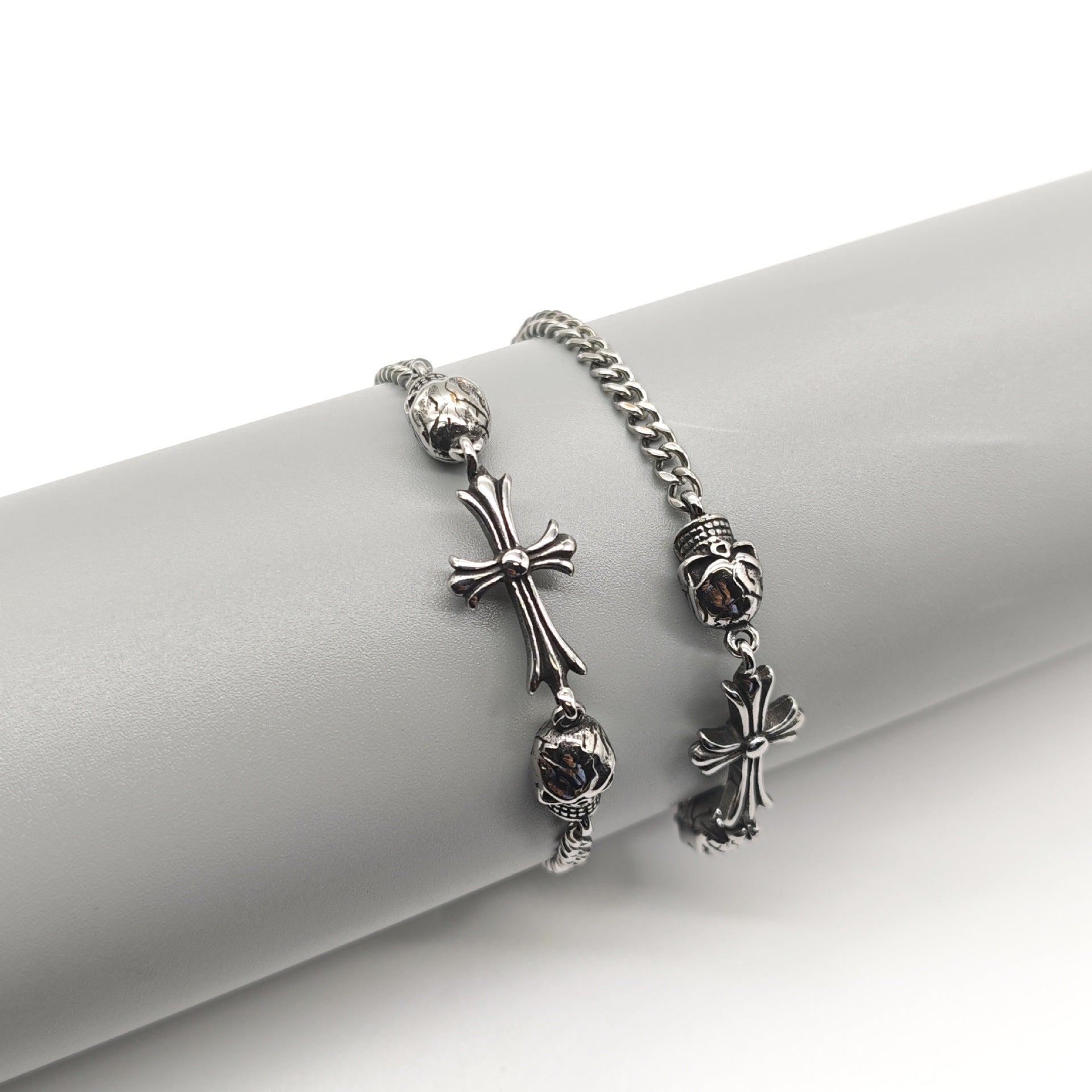 Chrome Hearts old retro bone S925 cross bracelet