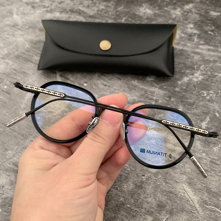 CHH Chrome Hearts Glasses Vintage Round Ultra Light Pure Titanium Myopia Glasses Frame