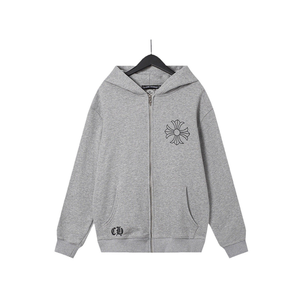 CHH Chrome Heart Hoodie Crowe Hooded Sweater Cardigan Zip Long Sleeve Jacket