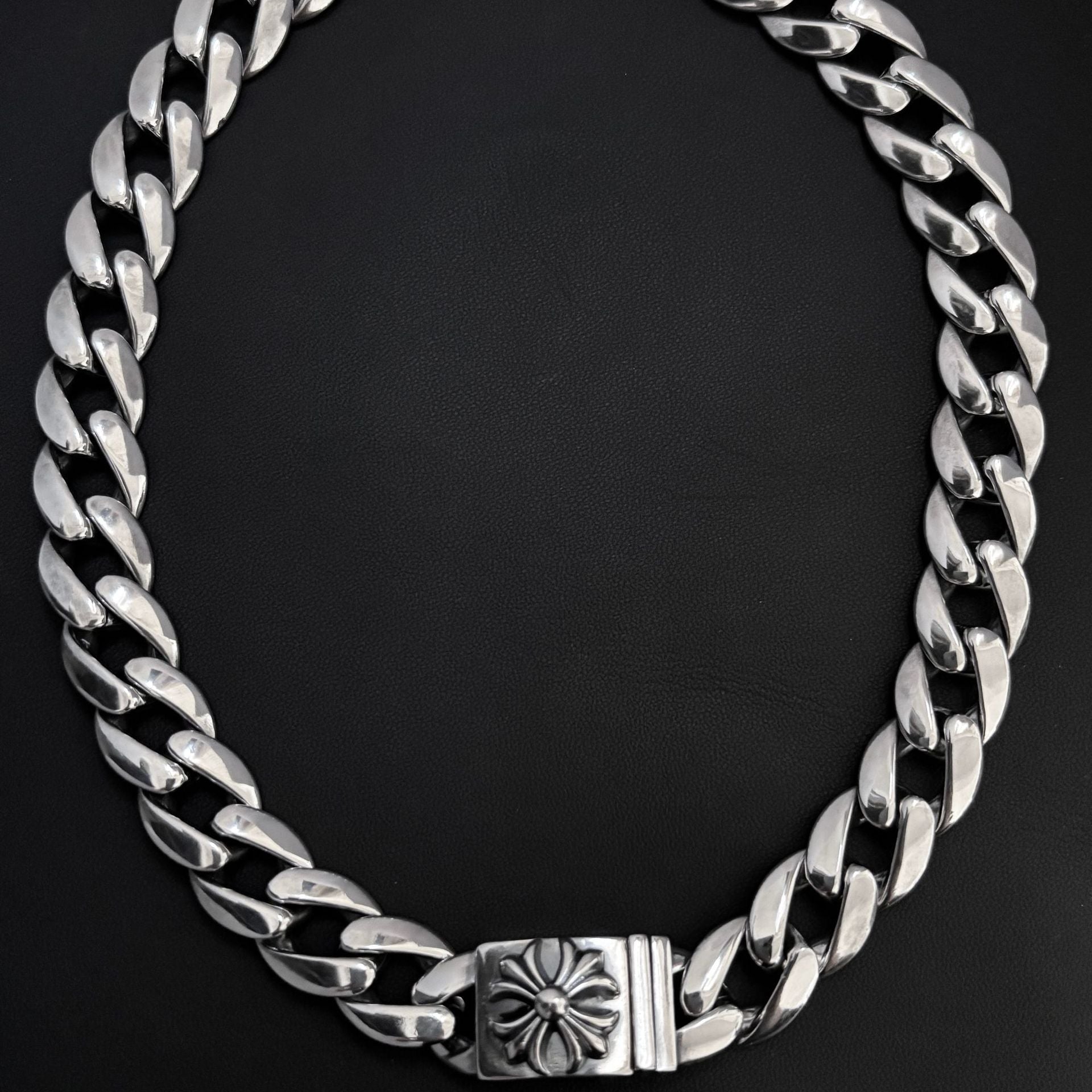 Chrome Hearts thick sword cross flower hip-hop necklace