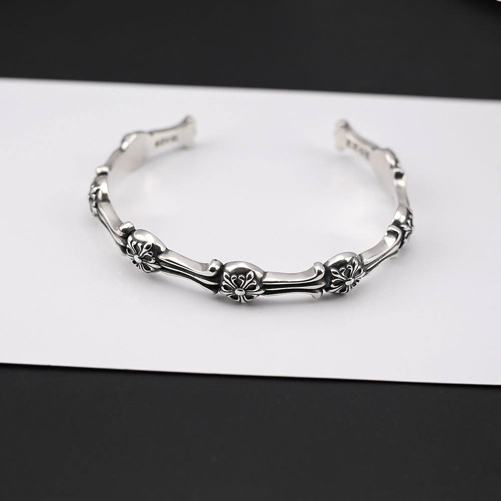 chrome hearts retro five-pointed flower open bracelet