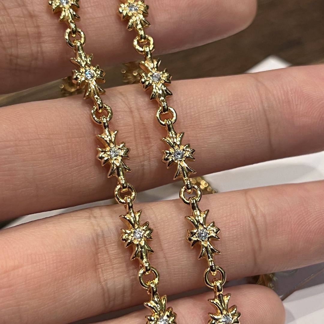 Chrome Hearts gold diamond sword pendant