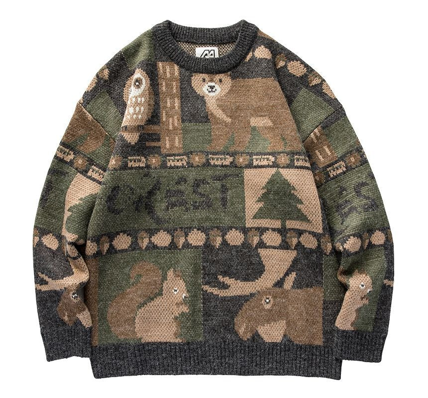 3Leaves Forest Friends Vintage Sweater
